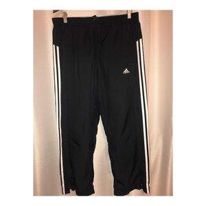 Straight jeans, water proof adidas pants.